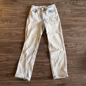 H&M Womens Light Wash Straight Jeans Size 2 99% Cotton Natural Fibers